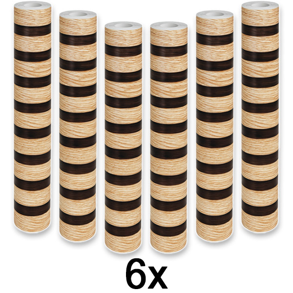 6x Elegantna stenska nalepka z učinkom lesa | LINEWALL