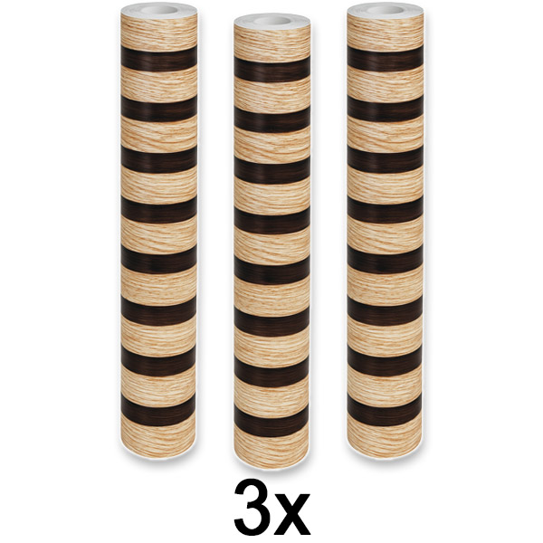 3x Elegantna stenska nalepka z učinkom lesa | LINEWALL